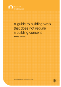 A guide to building work that does not require a building consent