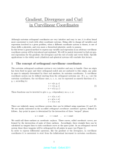 Gradient, Divergence and Curl in Curvilinear Coordinates