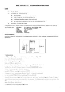 1 MINITACH2-MCU-D™ Tachometer Relay User Manual