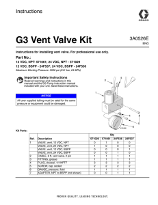 3A0526E G3 Vent Valve Kit, Instructions, English