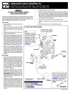 RPI Part #AMA274 Fill/Vent Valve Upgrade Assembly Installation