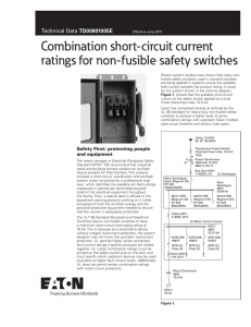 Combination short-circuit current ratings for non-fusible