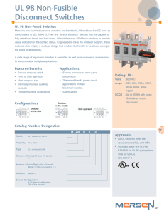 UL 98 Non-Fusible Disconnect Switches