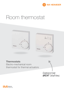 Room thermostat - IMI Hydronic Engineering
