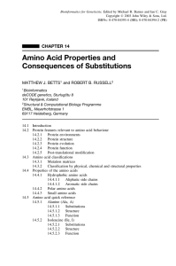 Amino Acid Properties and Consequences of