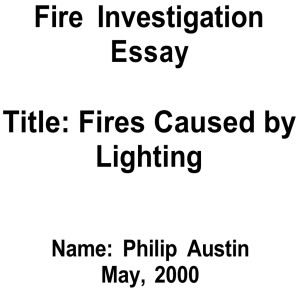 Fires Caused By Lighting