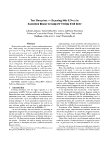 Test Blueprints — Exposing Side Effects in Execution Traces to