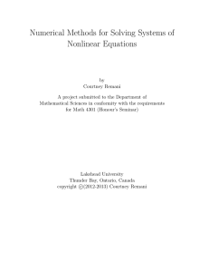 Numerical Methods for Solving Systems of Nonlinear Equations