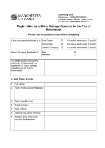 Registration as a Motor Salvage Operator in the City of Manchester