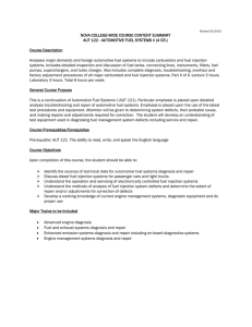 AUT 122 Automotive Fuel Systems II