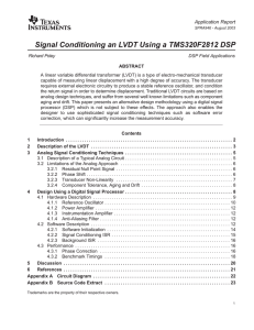 Signal Conditioning an LVDT Using a