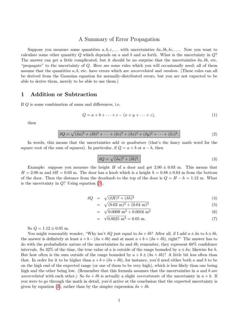 a-summary-of-error-propagation