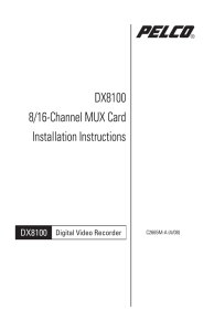 Pelco DX8100 8_16-Channel MUX Card Installation_manual