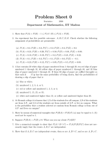 Problem Sheet 0 - Department of Mathematics, IIT Madras