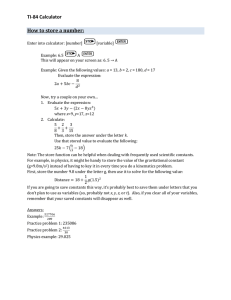 TI-84 Calculator How to store a number: