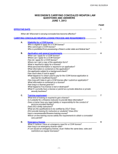 wisconsin`s carrying concealed weapon law questions and answers