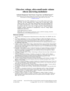 Ultra-low voltage, ultra-small mode volume silicon microring modulator