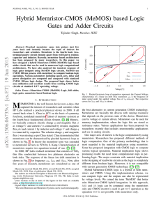 Hybrid Memristor-CMOS (MeMOS) based Logic Gates and Adder