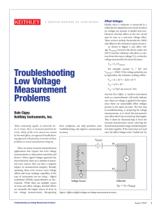 Troubleshooting Low Voltage Measurement Problems