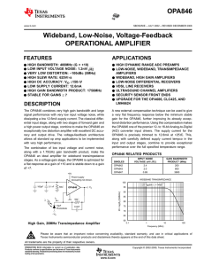 Wideband, Low Noise, Voltage-Feedback Operational Amplifier
