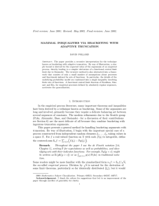 First version: June 2001. Revised - Department of Statistics