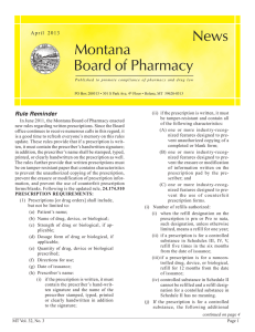 News Montana Board of Pharmacy