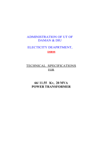 66/ 11.55 Kv, 20 MVA POWER TRANSFORMER