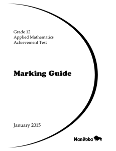 Grade 12 Applied Mathematics Achievement Test: Marking Guide