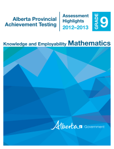 Alberta Provincial Achievement Testing 2012–2013