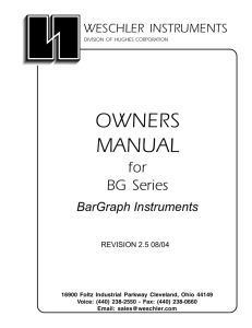 BG Series Bargraph Meter Owners Manual