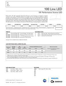 101 Performance Sconce LED - Submittal Data Sheet