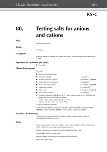 80. Testing salts for anions and cations
