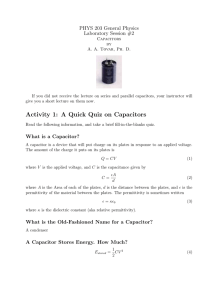 Activity 1: A Quick Quiz on Capacitors