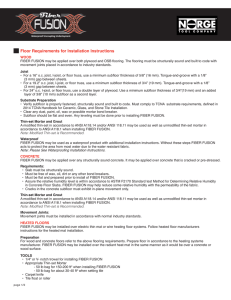 Floor Requirements for Installation Instructions