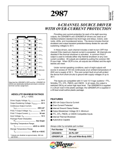 8-channel source driver with over-current protection