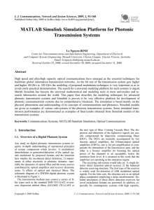 MATLAB Simulink Simulation Platform for Photonic Transmission