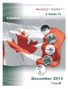 A Guide To Canada`s Export Controls