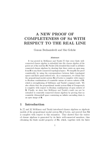 a new proof of completeness of s4 with respect to the real line