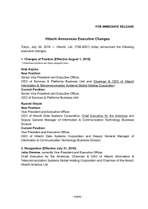 Hitachi Announces Executive Changes(PDF Type, 123kbytes)