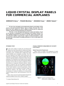 Liquid Crystal Display Panels for Commercial Airplanes