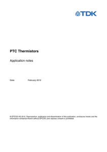 PTC thermistors, application notes