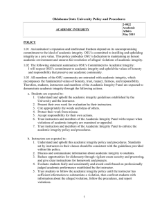 OSU Academic Integrity Policy