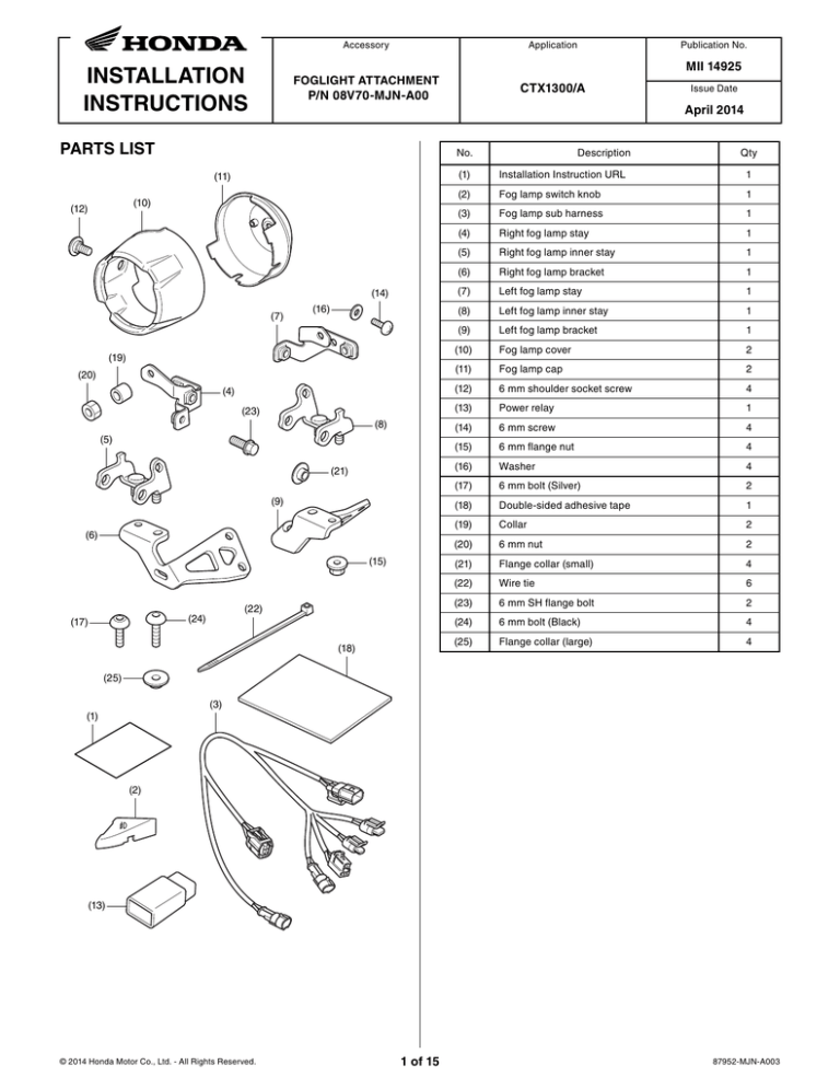 Honda Powersports Parts Coupon