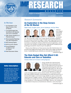 IMF Research Bulletin, Volume 16, Number 1, March 2015