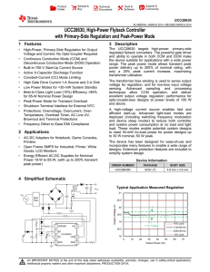 UCC28630, High-Power Flyback Controller with