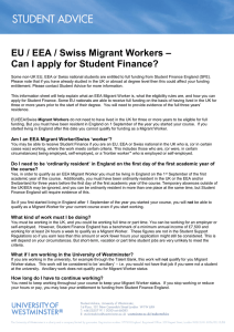 EU / EEA / Swiss Migrant Workers – Can I apply for Student Finance?