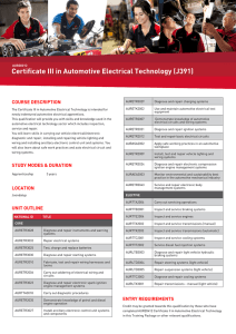 Certificate III in Automotive Electrical