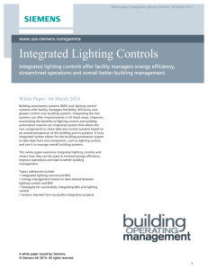 Integrated Lighting Controls