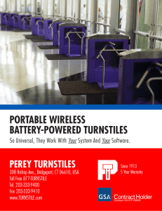 portable wireless battery-powered turnstiles