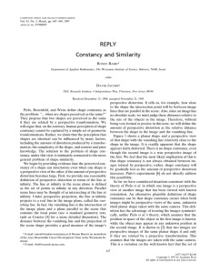 REPLY: Constancy and Similarity - The Faculty of Mathematics and